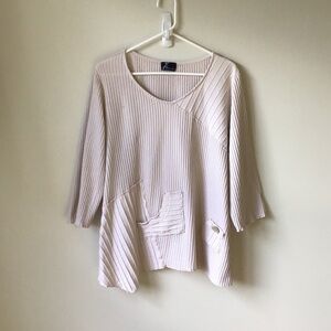 𝅺FENINI Lagenlook thermal knit tunic length top.